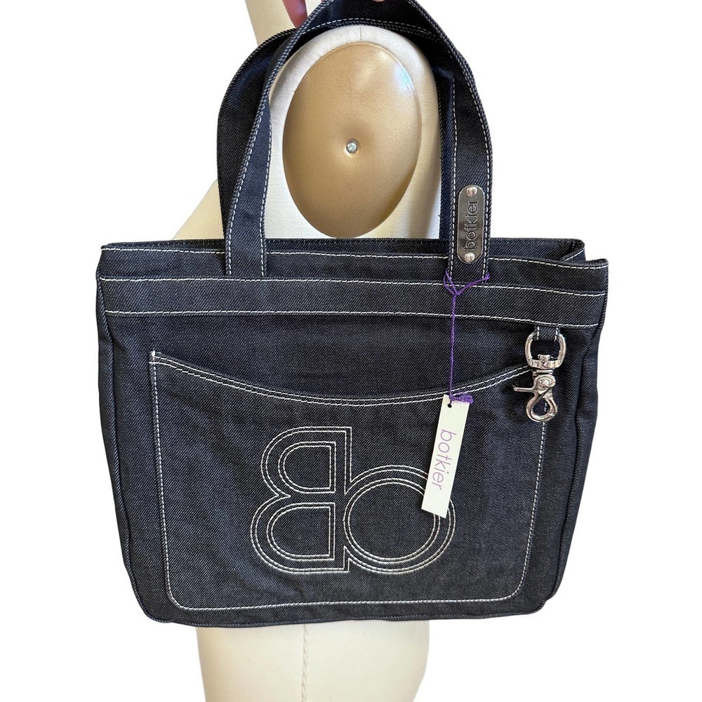 Botkier NWT Black Denim Tote Bag 2006 Model w/ Logo